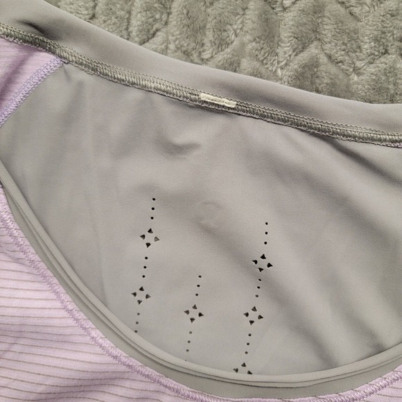 Lululemon Lightened Up Long Sleeve Shirt Women's‎ Size 10 Pink Gray Striped - Picture 2 of 10